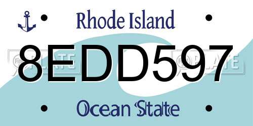 8EDD597 Rhode Island License Plate