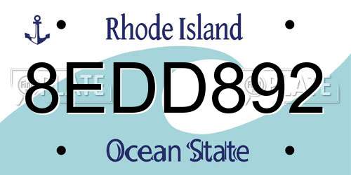 8EDD892 Rhode Island License Plate