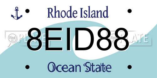 8EID88 Rhode Island License Plate