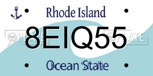 8EIQ55 Rhode Island License Plate