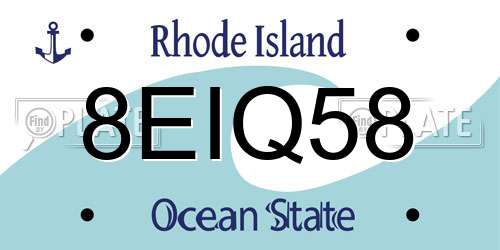 8EIQ58 Rhode Island License Plate