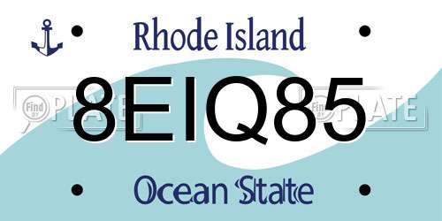 8EIQ85 Rhode Island License Plate