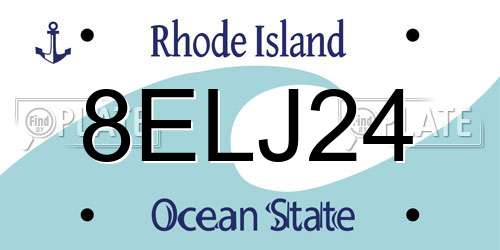8ELJ24 Rhode Island License Plate
