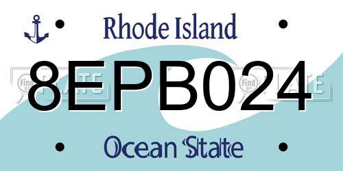 8EPB024 Rhode Island License Plate