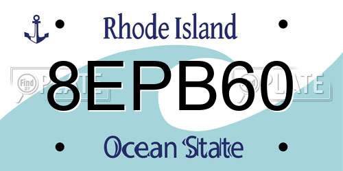 8EPB60 Rhode Island License Plate