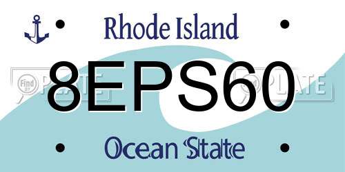 8EPS60 Rhode Island License Plate