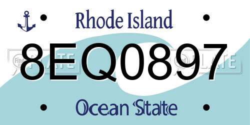 8EQ0897 Rhode Island License Plate