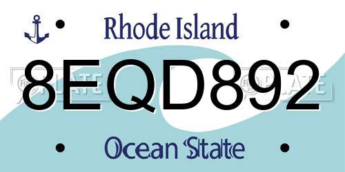 8EQD892 Rhode Island License Plate