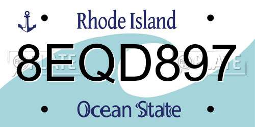 8EQD897 Rhode Island License Plate