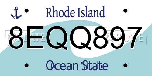 8EQQ897 Rhode Island License Plate