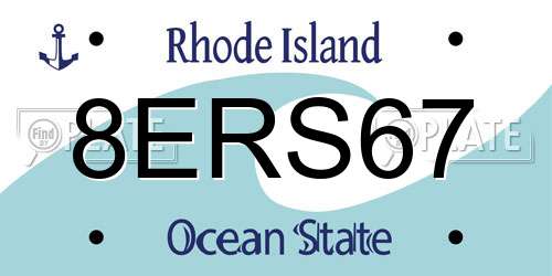 8ERS67 Rhode Island License Plate