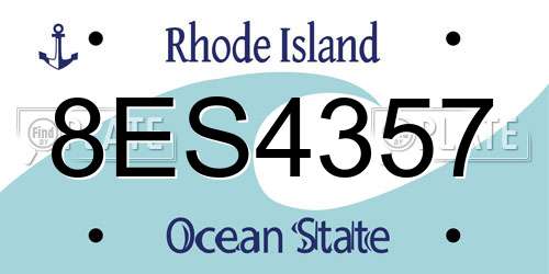 8ES4357 Rhode Island License Plate