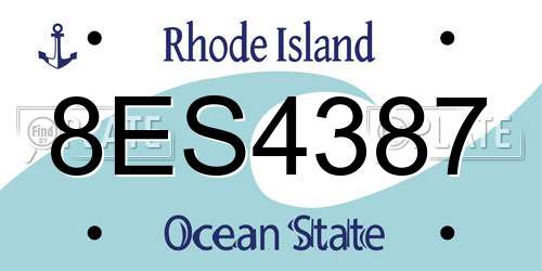 8ES4387 Rhode Island License Plate
