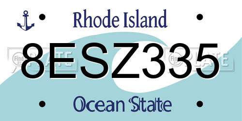 8ESZ335 Rhode Island License Plate