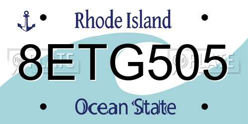 8ETG505 Rhode Island License Plate