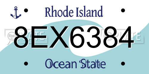 8EX6384 Rhode Island License Plate
