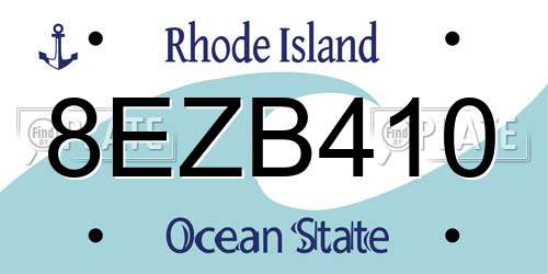 8EZB410 Rhode Island License Plate