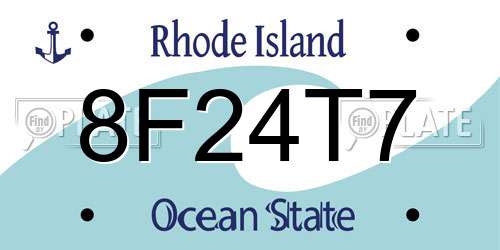 8F24T7 Rhode Island License Plate