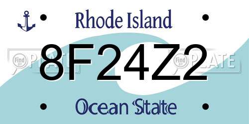 8F24Z2 Rhode Island License Plate