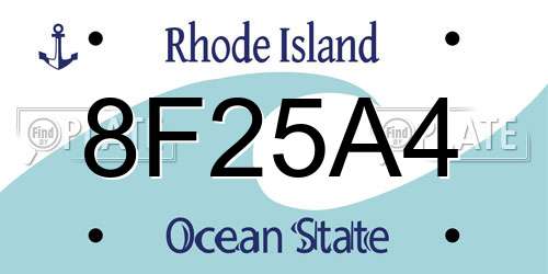 8F25A4 Rhode Island License Plate
