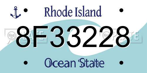 8F33228 Rhode Island License Plate