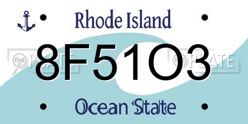 8F51O3 Rhode Island License Plate