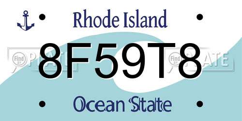 8F59T8 Rhode Island License Plate