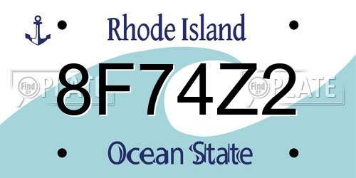8F74Z2 Rhode Island License Plate
