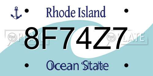 8F74Z7 Rhode Island License Plate