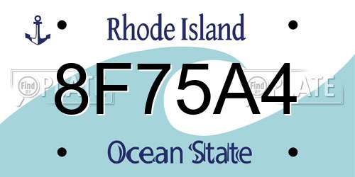 8F75A4 Rhode Island License Plate