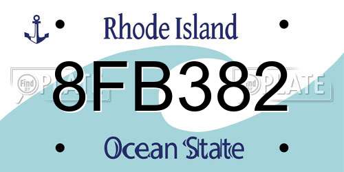 8FB382 Rhode Island License Plate