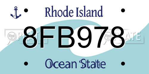 8FB978 Rhode Island License Plate