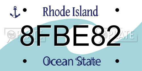 8FBE82 Rhode Island License Plate