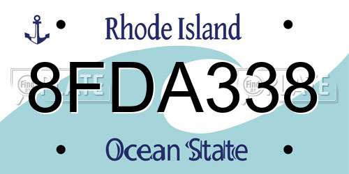 8FDA338 Rhode Island License Plate