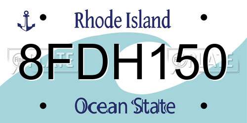 8FDH150 Rhode Island License Plate