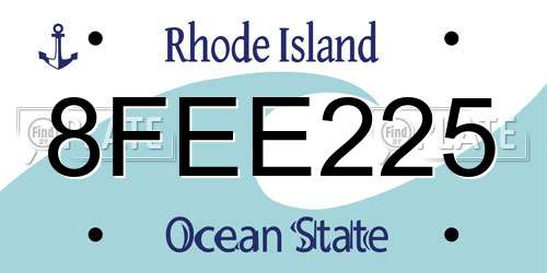 8FEE225 Rhode Island License Plate