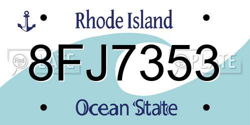 8FJ7353 Rhode Island License Plate