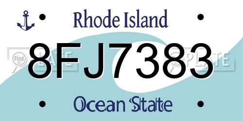 8FJ7383 Rhode Island License Plate