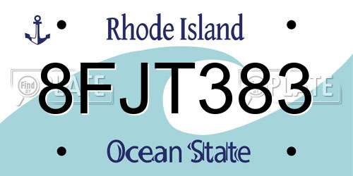 8FJT383 Rhode Island License Plate