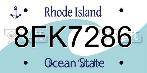 8FK7286 Rhode Island License Plate