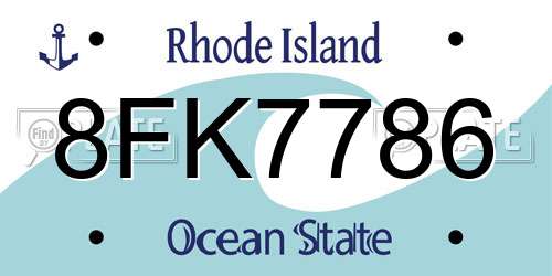 8FK7786 Rhode Island License Plate