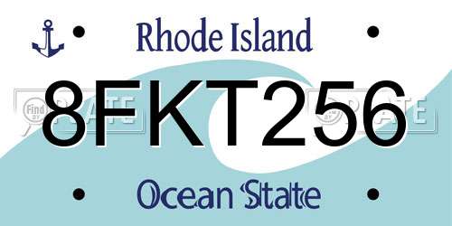 8FKT256 Rhode Island License Plate