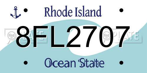 8FL2707 Rhode Island License Plate