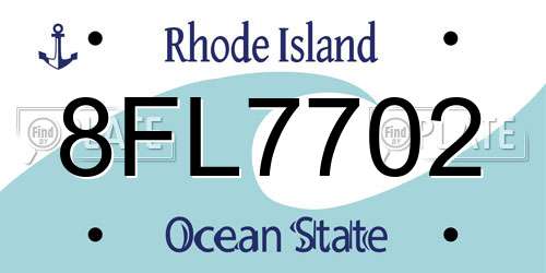 8FL7702 Rhode Island License Plate