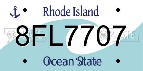 8FL7707 Rhode Island License Plate