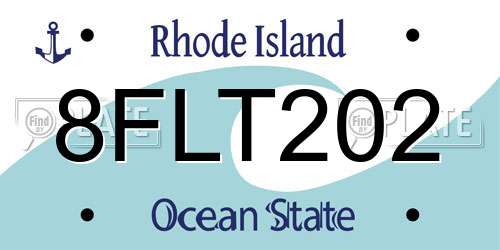 8FLT202 Rhode Island License Plate