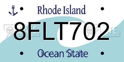 8FLT702 Rhode Island License Plate