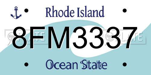 8FM3337 Rhode Island License Plate