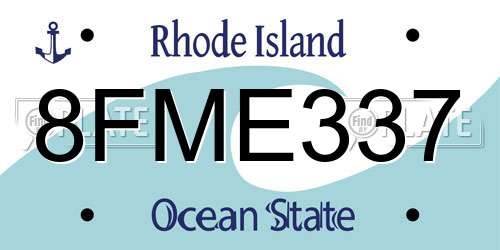 8FME337 Rhode Island License Plate