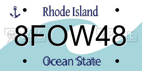8FOW48 Rhode Island License Plate